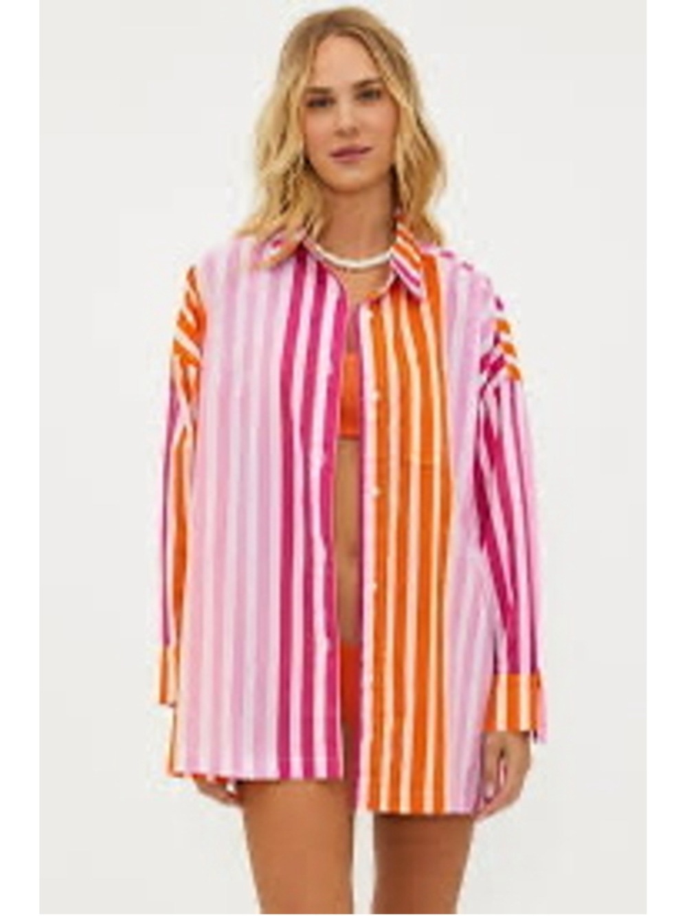 Beach Riot Alexa Top Bathing Suit Beach Cover Size L/XL Sunset Stripes